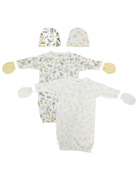 Unisex Newborn Baby 6 Piece Gown Set