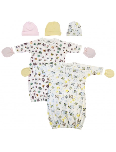Newborn Baby Girl 7 Piece Gown Set