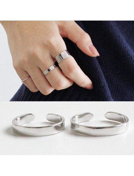 Smooth Adjustable 925 Sterling Silver Ring