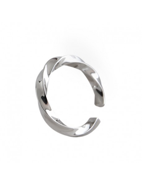Simple Twisted 925 Sterling Silver Adjustable Ring