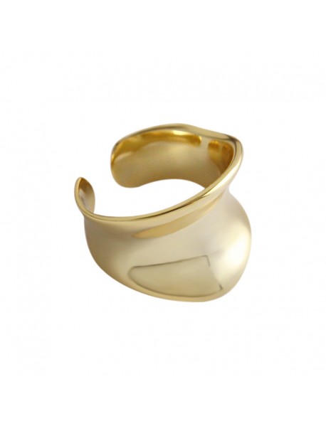 Fashion Irregular Concave 925 Sterling Silver Adjustable Ring