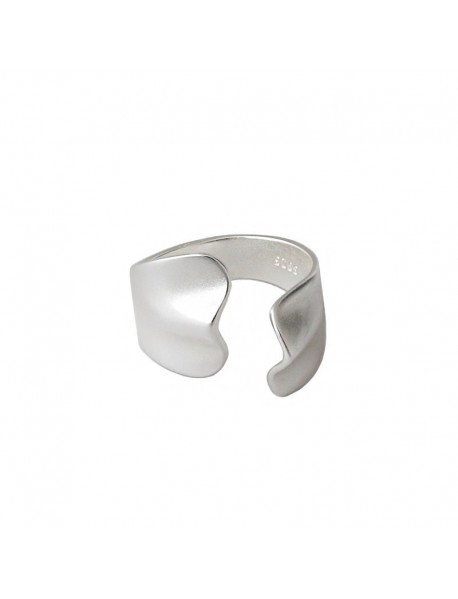 Fashion Irregular 925 Sterling Silver Wide Adjustable Ring