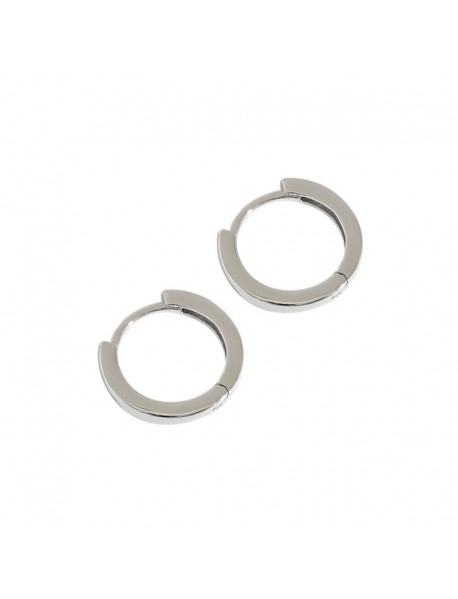 Minimalism Geometry Circle 925 Sterling Silver Huggie Hoop Earrings