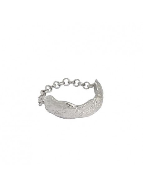 Fashion Irregular Chain Texture 925 Sterling Silver Ring
