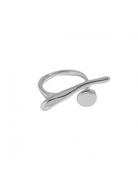 Office Irregular OT Shape 925 Sterling Silver Adjustable Ring