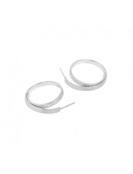 Simple Round Geometry Circle 925 Sterling Silver Dangling Earrings