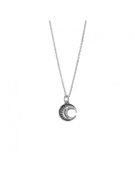 Holiday Crescent Moon Stars 925 Sterling Silver Necklace