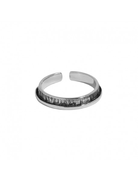Vintage Texture 925 Sterling Silver Adjustable Ring