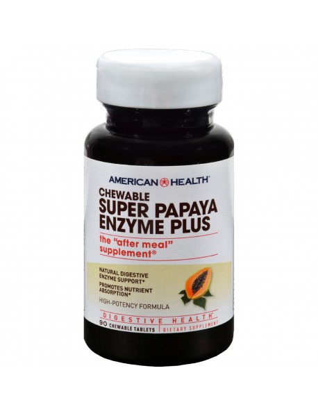 American Health Super Papaya Enzyme Plus (1x90 TAB)