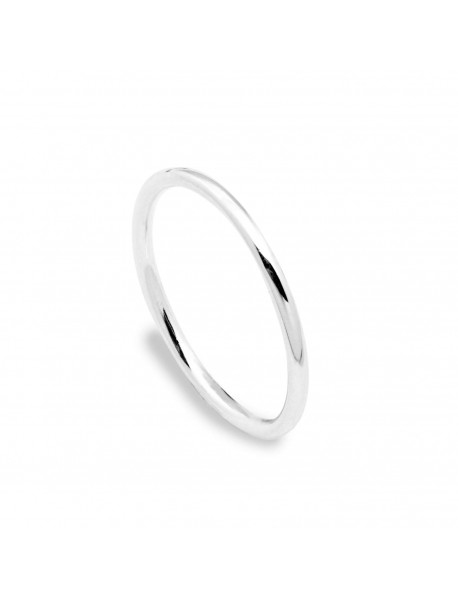 Simple Trendy Smooth Circle White/Rose 925 Sterling Silver Pinky Finger Ring
